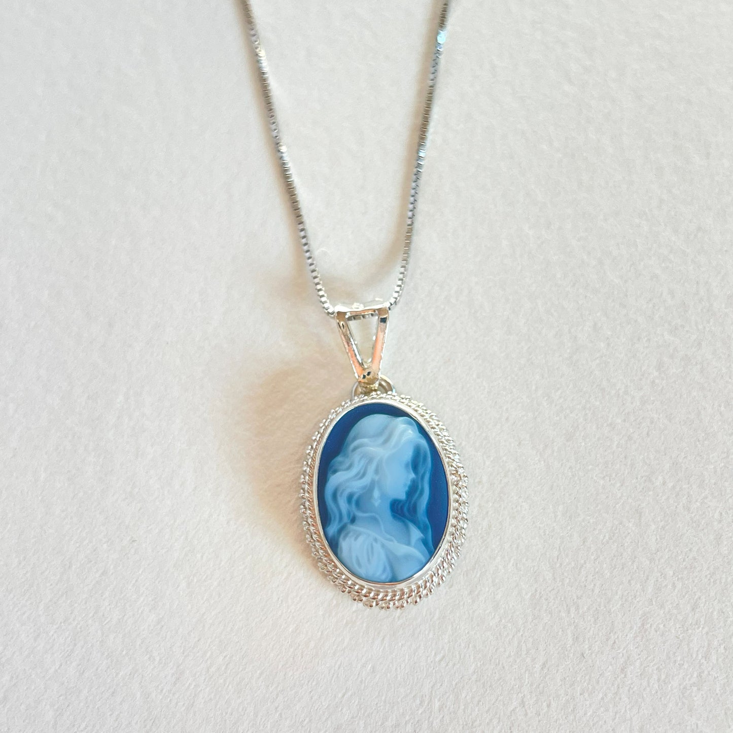 COLLIER BLEU ANNIE MAE - ARGENT