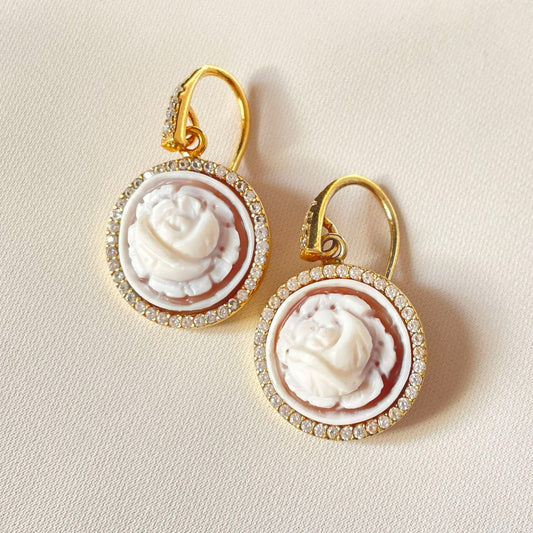 BOUCLES D'OREILLES ROSE BLANCHE