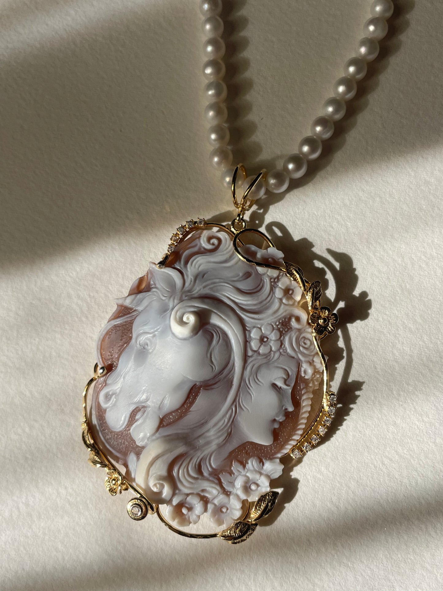 Unicorn Cameo Pendant