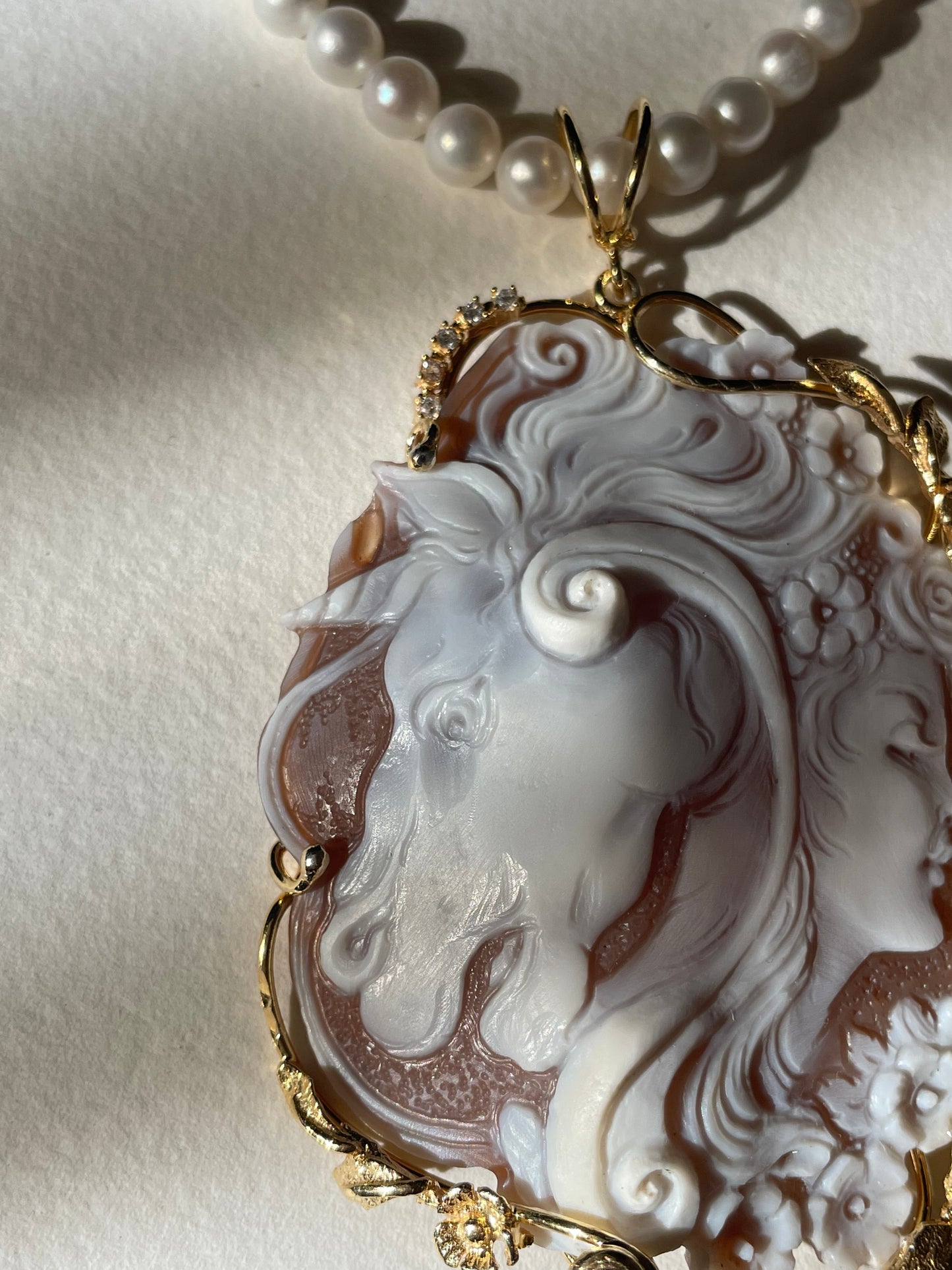 Unicorn Cameo Pendant