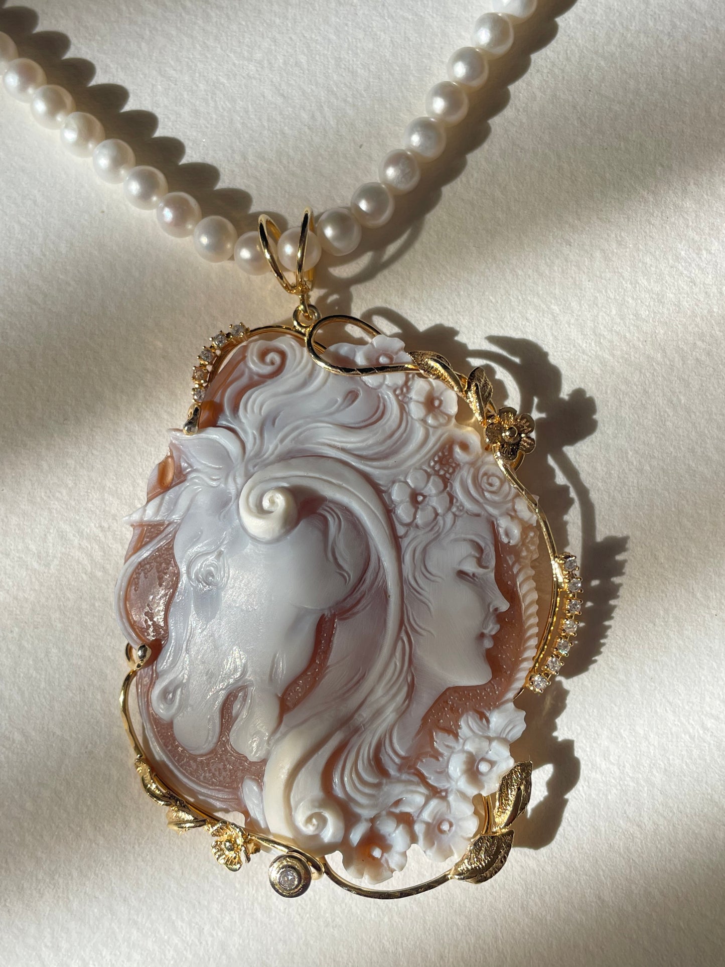 Unicorn Cameo Pendant