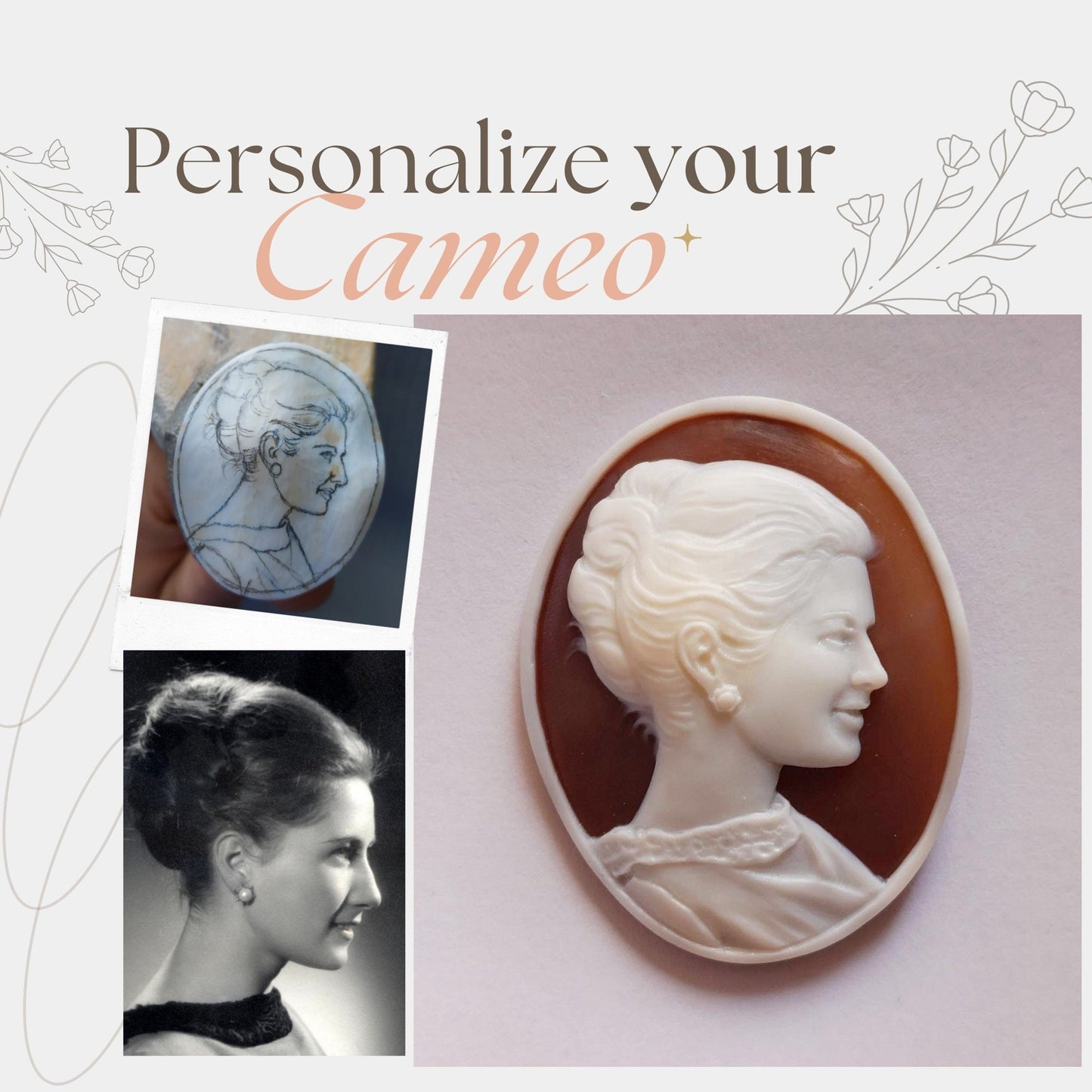 Personalised Cameo Portrait Necklace