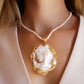 CAMEO & CORAL NECKLACE - GIRL WITH FLOWER