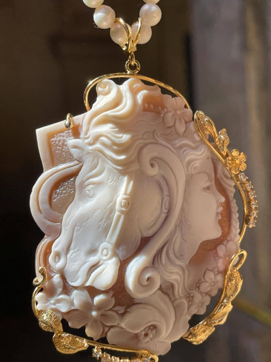 Horse Cameo Medallion