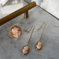 18k Gold Cameo Drop Earrings