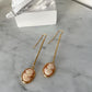 18k Gold Cameo Drop Earrings