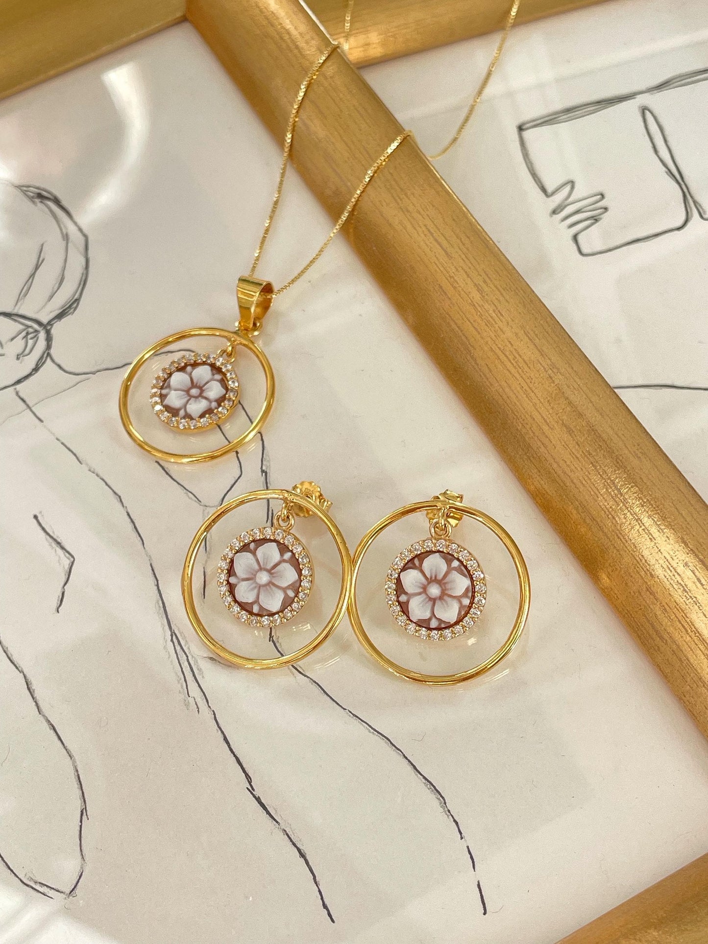 CAMEO HOOP EARRINGS