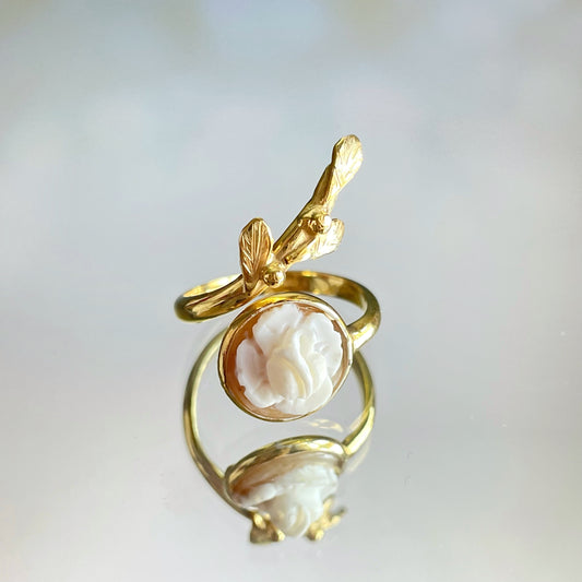 ANELLO ROSA E FOGLIA