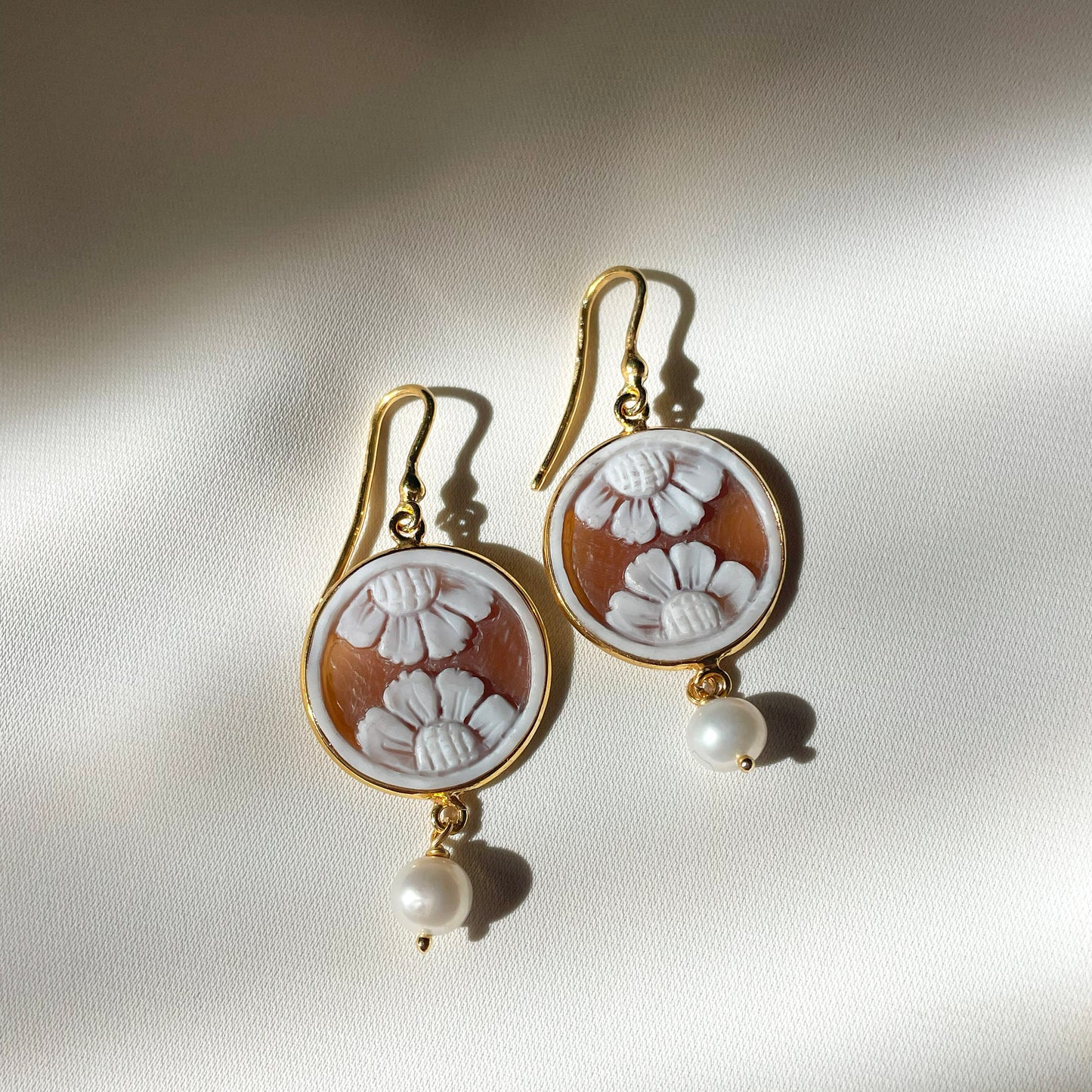 FLORAL CAMEO EARRINGS